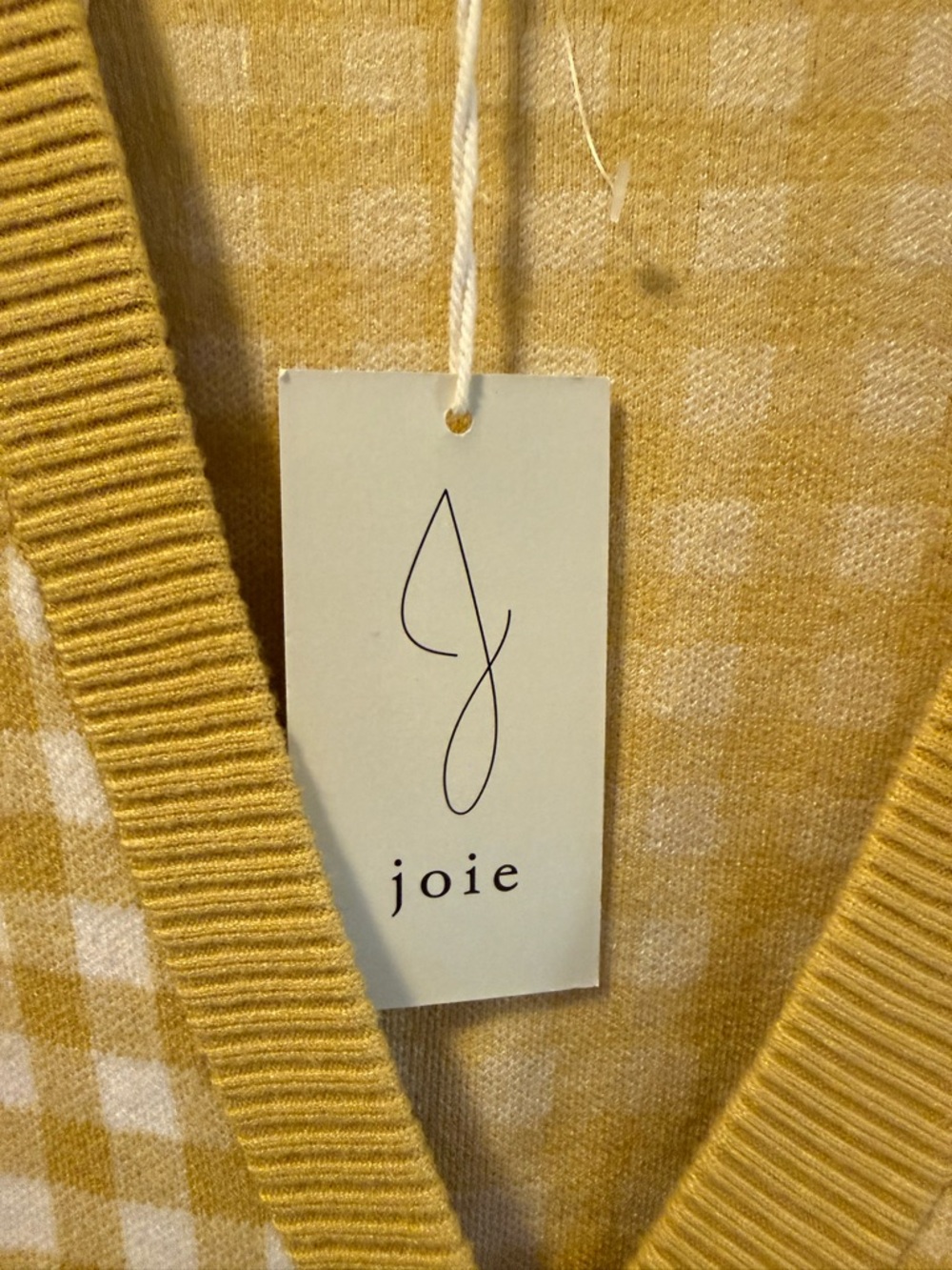 NWT Joie Gingham Cardigan Sweater, Size M - Picture 6 of 7